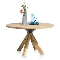 Henders & Hazel Jardino eettafel rond centraal onderstel eiken/staal Ø130 cm