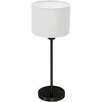 Mexlite Tafellamp Noor 4425ZW – Zwart staal met witte linnen kap