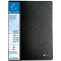 Exacompta 12x Up Line Showalbum met vaste rug en etiket op 3 zijden- harde PP- 40 tassen - 80 zichten - A4 - Zwart - 88401E