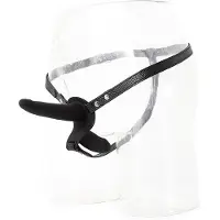 Kiotos - Strap-on met Dubbele Dildo - Siliconen - Zwart