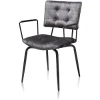 Henders & Hazel Manou fauteuil fluwelen stof Karese/metalen frame 2 stuks