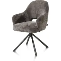 Henders & Hazel Nikolas fauteuil centrale draaivoet stof Enzo/metalen frame 2 stuks