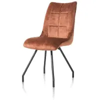 Henders & Hazel Mischa eetkamerstoel 4-poot + handgreep stof Karese/metalen frame 2 stuks
