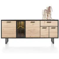 Henders & Hazel Avalon dressoir met LED 4 deuren+1 lade+1 glazen deur HPL/metalen frame