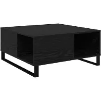 vidaXL Salontafel Zwart Eiken 80 x 80 x 36,5 cm Bewerkt hout