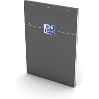 Oxford Notizblock, DIN A4, kariert, 80 Blatt, grau