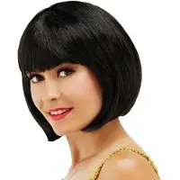 Folat - Pruik Bob zwart - Halloween Pruik - Halloween accessoires - Halloween outfit - Pruiken - enge pruiken
