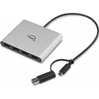 OWC USB-C Quad HDMI 4K Display Adapter met DisplayLink - Voor 2 Schermen - 90W - PC/Mac - Zilver