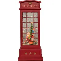 Anna's Collection Waterlantaarn | Telefooncel met trein | 3x AA | 25 cm | Rood