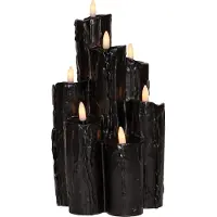 Anna's Collection Led druipkaars 15 x 25.5 cm | Zwart | 3D vlam | 7 stuks
