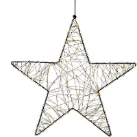 Anna's Collection Ster zwart metaal 56cm 500LED flash zwart Metaal