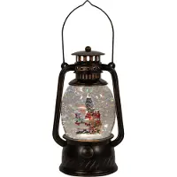Anna's Collection Sneeuwbol Lantaarn Kerstman Bruin Met Verlichting 13,3 X 24,5 X 14 Cm