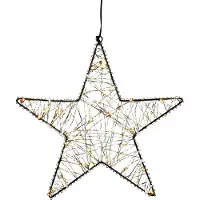 Anna's Collection Kerstster Zwart Met Verlichting D 27 H 5 Cm