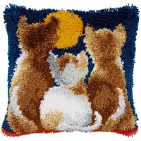 Vervaco - Knoopkussen kit - Poezen in de nacht - PN-0021651 - Borduren - Borduurpakket - Borduurpakket volwassenen - Borduurpakket kind