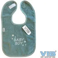 Vib - Slabbetje Luxe velours - Baby Boy Mosgroen - Babykleertjes - Slabbetjes - zwangerschap aankondiging - baby aankondiging