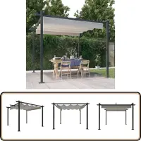 The Living Store De Living Store paviljoen met uitschuifbaar dak, afmetingen 3x3 meter, kleur crème