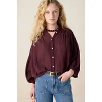 Sissy-Boy Donkerbruine oversized blouse | Maat: XS-S