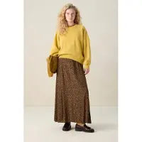Sissy-Boy Donkergroene maxi rok met leopard print | Maat: M