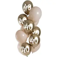 Folat - Golden Latte 40 jaar ballonnen (12 stuks)