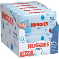 Huggies billendoekjes - Pure 99% water - 18 x 56 stuks - 1008 doekjes - voordeelverpakking