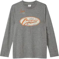s.Oliver Shirt grijs gemêleerd / oranje / offwhite