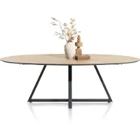 Henders & Hazel Ridgefield eettafel Ellipse eikenfineer/metalen frame gebroken zwart
