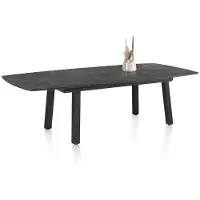 Henders & Hazel Palace uitschuifbare tafel 4-poots HPL/metalen frame gebroken zwart