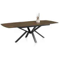 Henders & Hazel Palace uitschuifbare tafel centrale voet HPL/metalen frame gebroken zwart