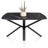 Henders & Hazel Palace eettafel rond HPL/metalen frame gebroken zwart 150x120 cm