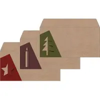 Sigel Kerst envelop set - kraftpapier druk binnenin