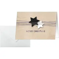 Sigel Christmas Wrapping Kerstkaart Bruin 25 Stuks