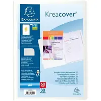 Exacompta 12x Kreacover Personaliseerbare showalbums harde PP met vaste rug - 30 tassen - 60 zichten - A4 - Wit - 58309E