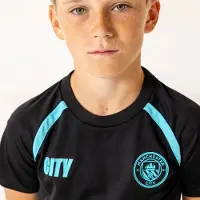 Manchester City Voetbaltenue Kind - Officiële Fanmerchandise - Shirt + Broekje - Zwart/Lichtblauw - Maat 164