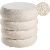 Beliani SUMPTER - Poef - Gebroken wit - Bouclé