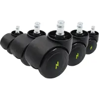 Hjh OFFICE 5x ROLO ESD 11mm/50mm Harde bodem - Bureaustoelwielen Zwart