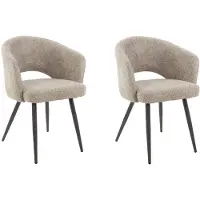 Dimehouse Set van 2 eetkamerstoelen Cargo Bouclé Zand - Stof - Scandinavisch & Basic