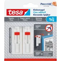 TESA - 77774 - verstelbare klevende spijker voor behang en pleisterwerk - tot 1kg - 8x 2 stuks