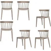 Woood Bliss Tuinstoelen - Kunststof - Taupe - Set van 6