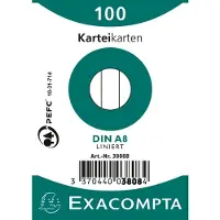 Exacompta 48x Pak 100 steekkaarten in folie - bristol gelijnd niet geperforeerd 55x74mm - Wit - 3808B