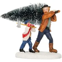 Intratuin Kerstdorpminiatuur Man En Kind Met Kerstboom 10,5 X 4,5 X 7 Cm