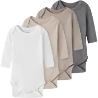 TWO SOON Rompertje/body grijs / taupe / wit