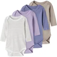 TWO SOON Rompertje/body donkerbeige / saffier / lavendel / offwhite