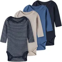 TWO SOON Rompertje/body beige / blauw / navy / donkerblauw