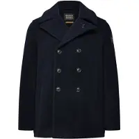 Scotch & Soda Wool Blend Peacoat Peacoat Size: XXL | Double Breasted Coats Outlet | Heren | Blauw