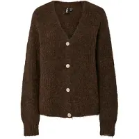 Pieces Gebreid vest 'PCCLEO' donkerbruin