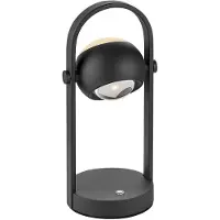 TRIO Musterring Cannon – Tafellamp – Mat Zwart – Oplaadbaar – LED – Touchfunctie – USB-C aansluiting