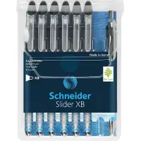 Schneider balpen - Slider Basic - penpunt XB - zwart - 6 stuks + 1x slider Rave gratis - S-151276