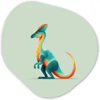 MuchoWow Organische wanddecoratie 60x60 cm - Organisch schilderij Staart - Dino - Minimalistisch - Blauw - Muurdecoratie woonkamer - Kamer decoratie - Schilderijen - Muurcirkel aesthetic
