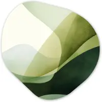 MuchoWow Organische wanddecoratie 40x40 cm - Organisch schilderij Golven - Abstract - Lichtgroen - Sierlijk - Muurdecoratie woonkamer - Kamer decoratie - Schilderijen - Muurcirkel aesthetic