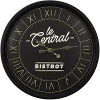 Home Deco Factory Wandklok Vintage bistro - zwart - kunststof - D50 cm